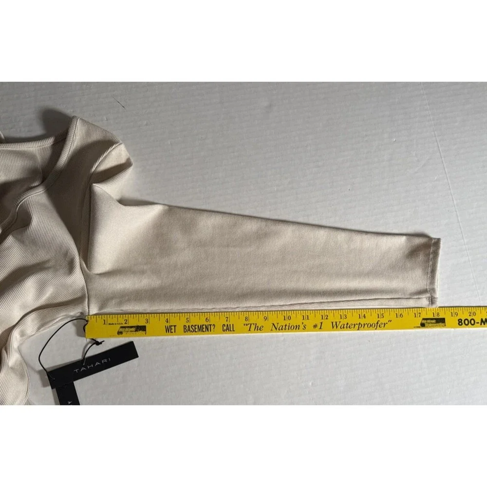 Tahari Long Sleeve Top Shirt  White Large NWT 